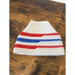 🧢 Vintage Wigwam Mills Knit Winter Hat – Retro Striped 100% Wool Beanie – Grey